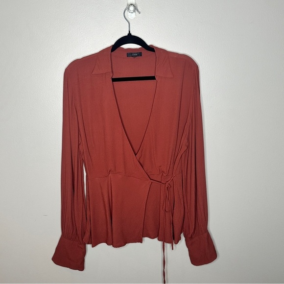 J.Crew Drapey Crepe Wrap Top - Picture 2 of 6